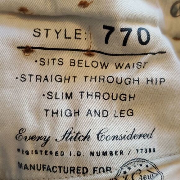 34 J CREW 770 men's 5 POCKET STYLE STRAIGHT LEG JEANS - Picture 13 of 13